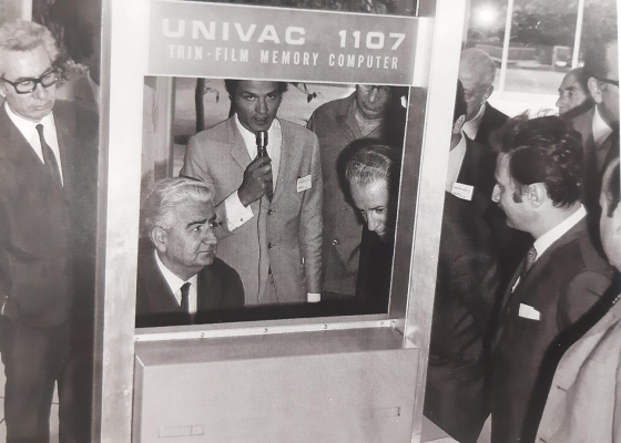 Dimitris Psathas during the presentation of Univac 1107